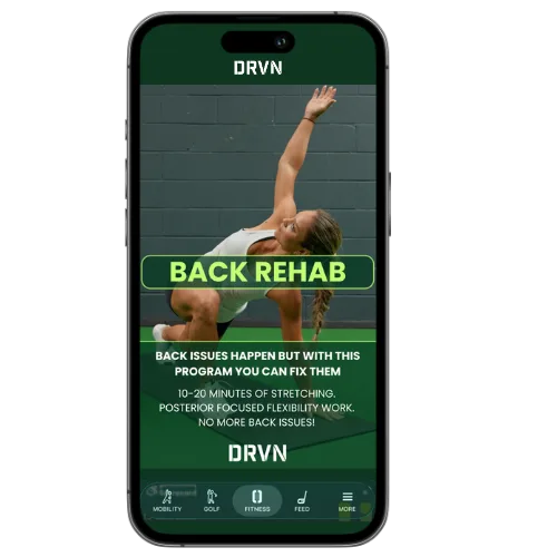 Back Rehab program in the DRVN App