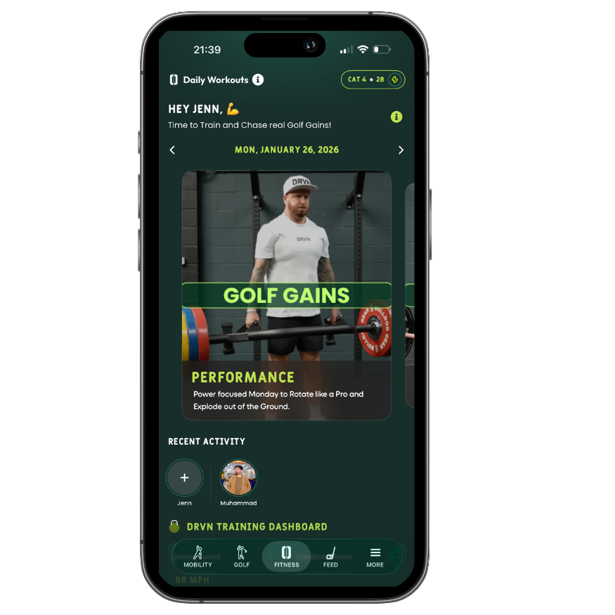 DRVN app fitness programs screen