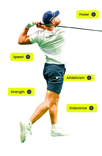 Martin demonstrating golf swing athleticism